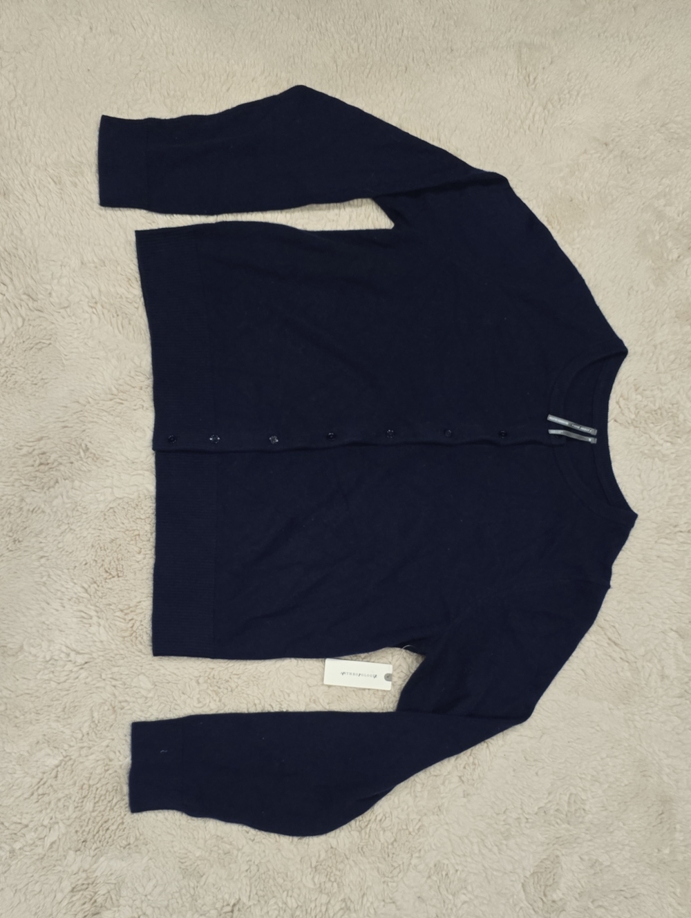 Anthropologie Navy Button-Front Cardigan